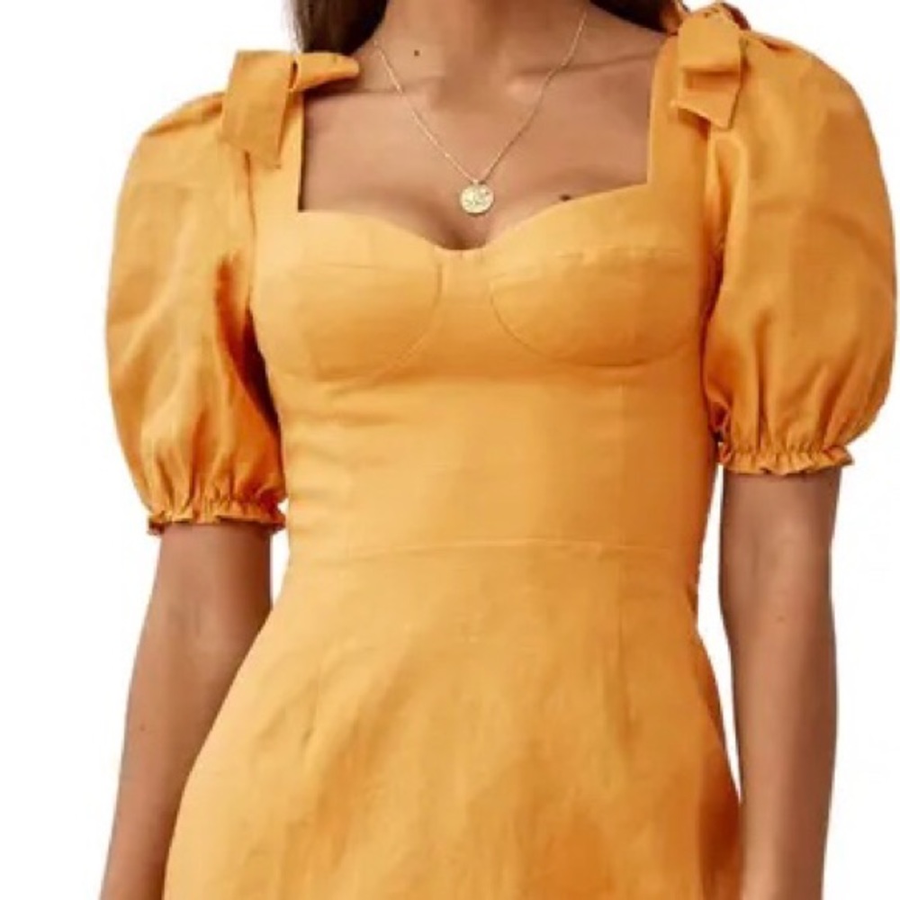 NWT Reformation Spring Bow Sleeve Dress - Picture 5 of 8